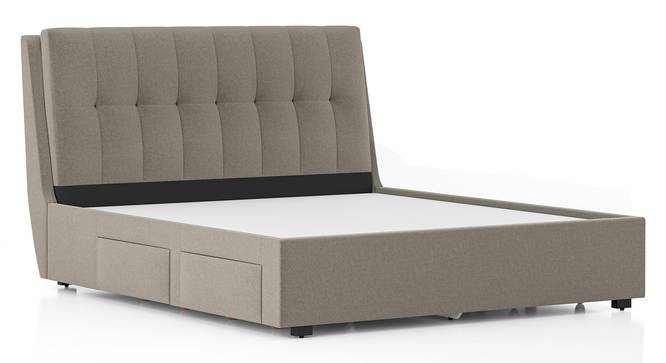 Beige Fabric,Engineered Wood King Size Bed with Drawer Storage Bed