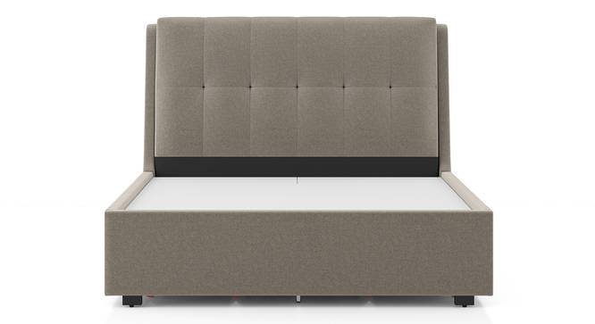 Beige Fabric,Engineered Wood Queen Size Bed with Drawer Storage Bed