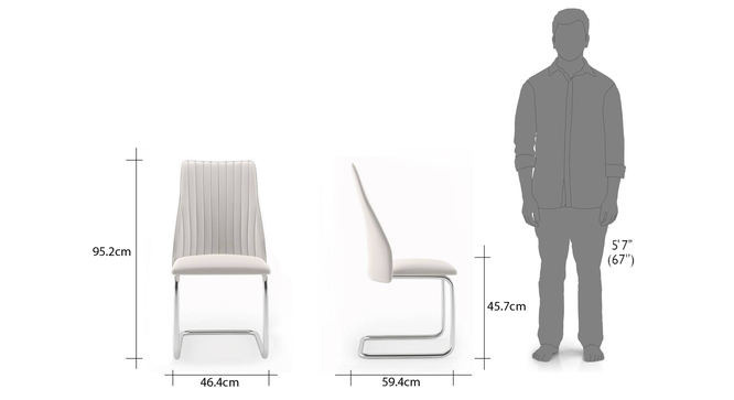 Ingrid Leatherette Dining Chair set of 2 in White Finish