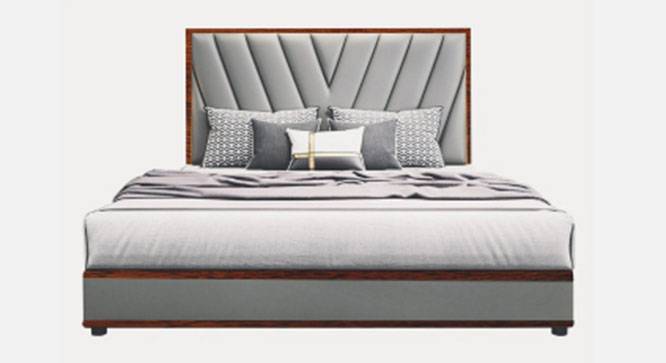 Engineered Wood Queen Size Non Storage Bed in Provincial Teak Finish