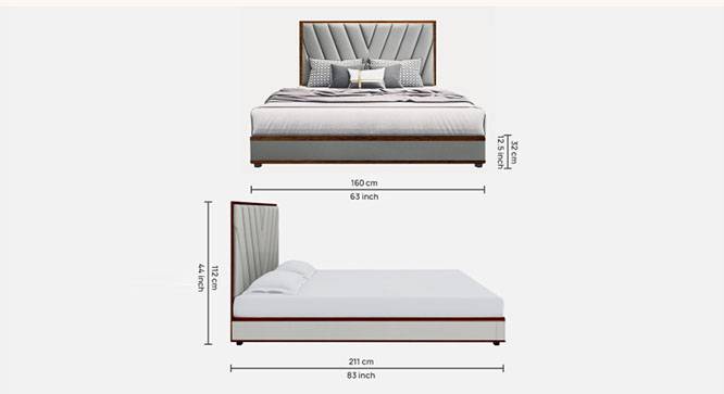 Engineered Wood Queen Size Non Storage Bed in Provincial Teak Finish