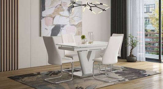 Caribu 4 to 6 Extendable - Ingrid (Leatherette) 4 Seater Dining Table