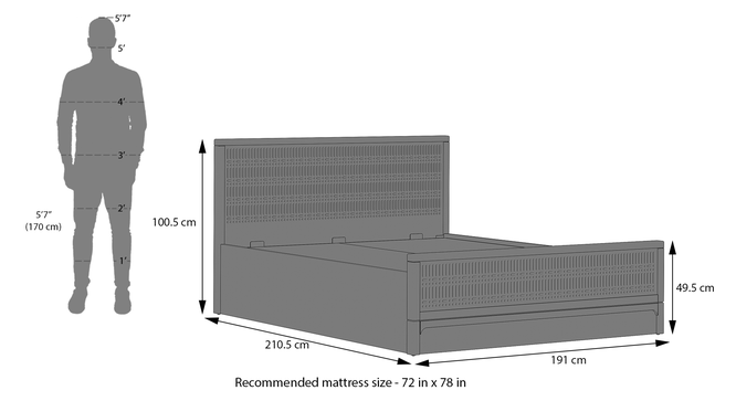 Solid Wood Queen Size Hydraulic Storage Bed in American Walnut Finish
