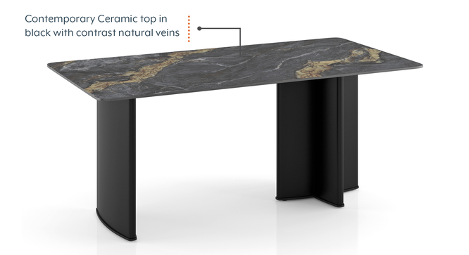 6 Seater Ceramic Dining Table With Casey Swivel Dining Chairs
