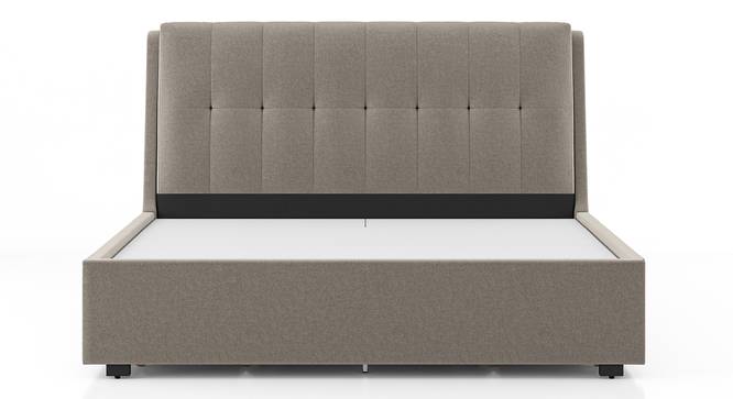 Beige Fabric,Engineered Wood King Size Bed with Drawer Storage Bed