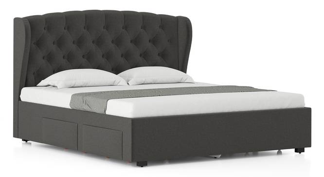 Grey King Size Upholstered Storage Bed