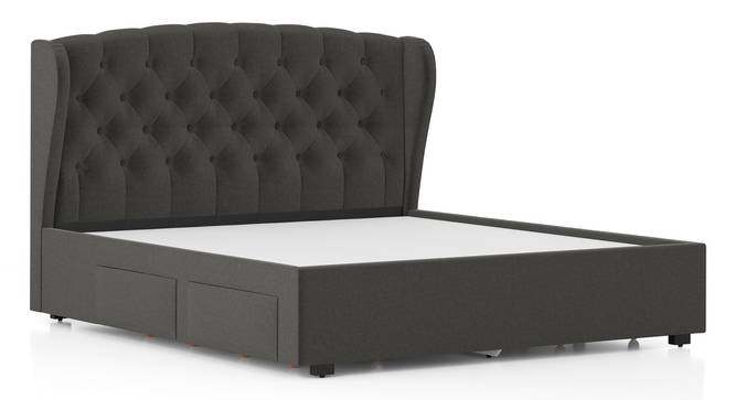 Grey King Size Upholstered Storage Bed