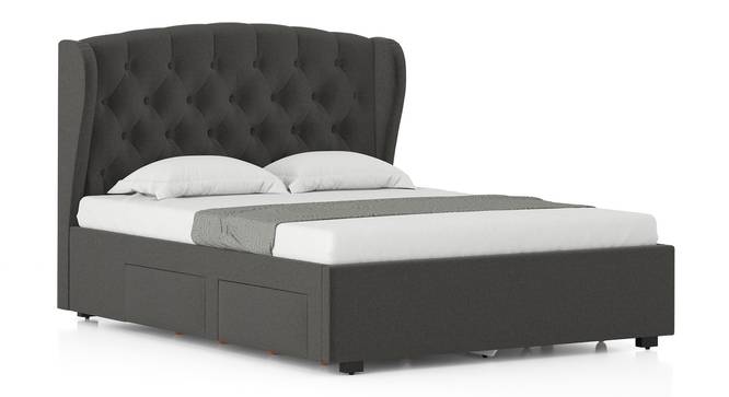 Grey Queen Size Upholstered Storage Bed