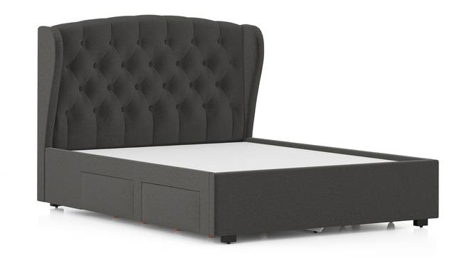 Grey Queen Size Upholstered Storage Bed