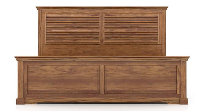 Solid Wood King Size Non Storage Bed in Natural Teak Finish