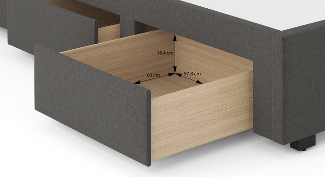 Grey King Size Upholstered Storage Bed
