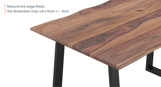 Live Edge 6 Seater Dining Table With Set of Vivien Chairs