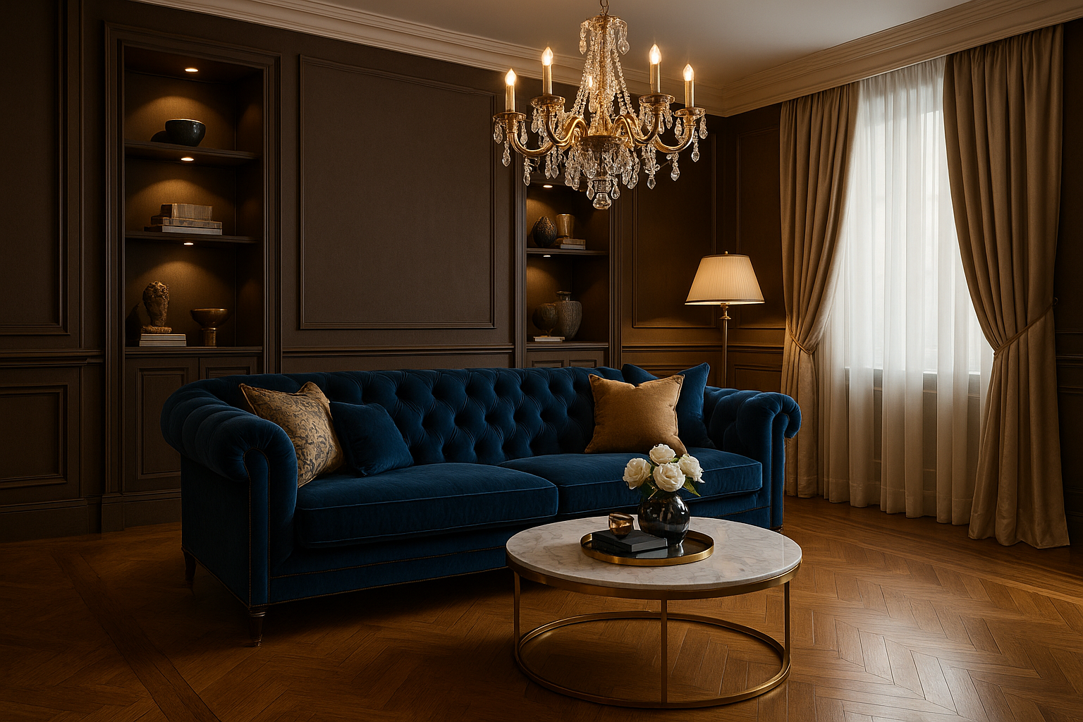 Living room with luxury finish 
